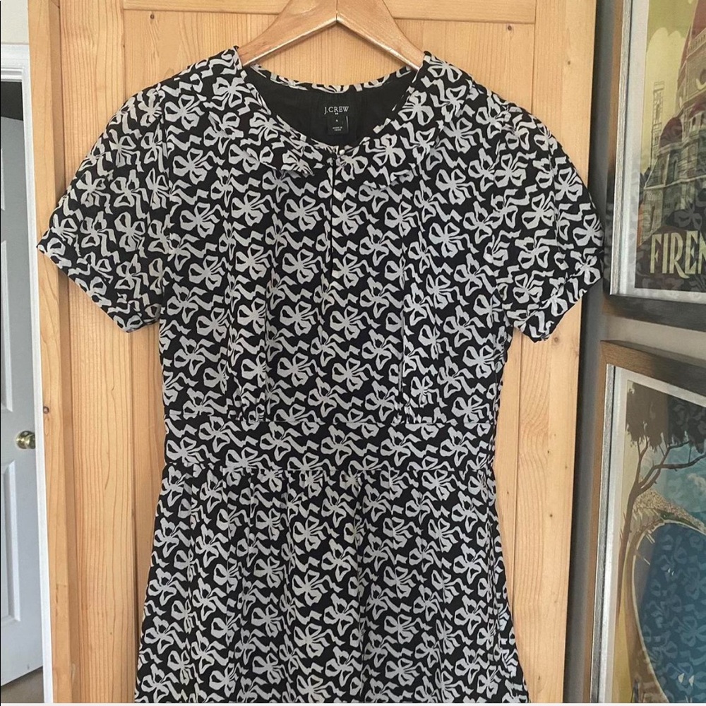 J. Crew bow print collar dress
